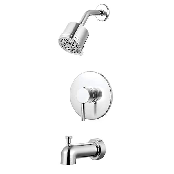 CMI Casmir Single-Handle 6-Settings Wall Mount Pressure Balanced Tub and Shower Faucet in Polished Chrome (Valve Included)