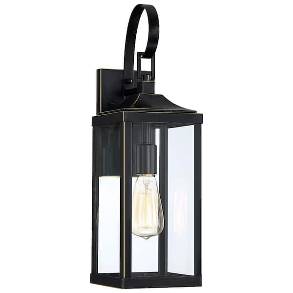 TRUE FINE Jefferson 2-Light 25.7 in. Black Large Outdoor Wall Lantern  Sconce Light TD40021OT - The Home Depot