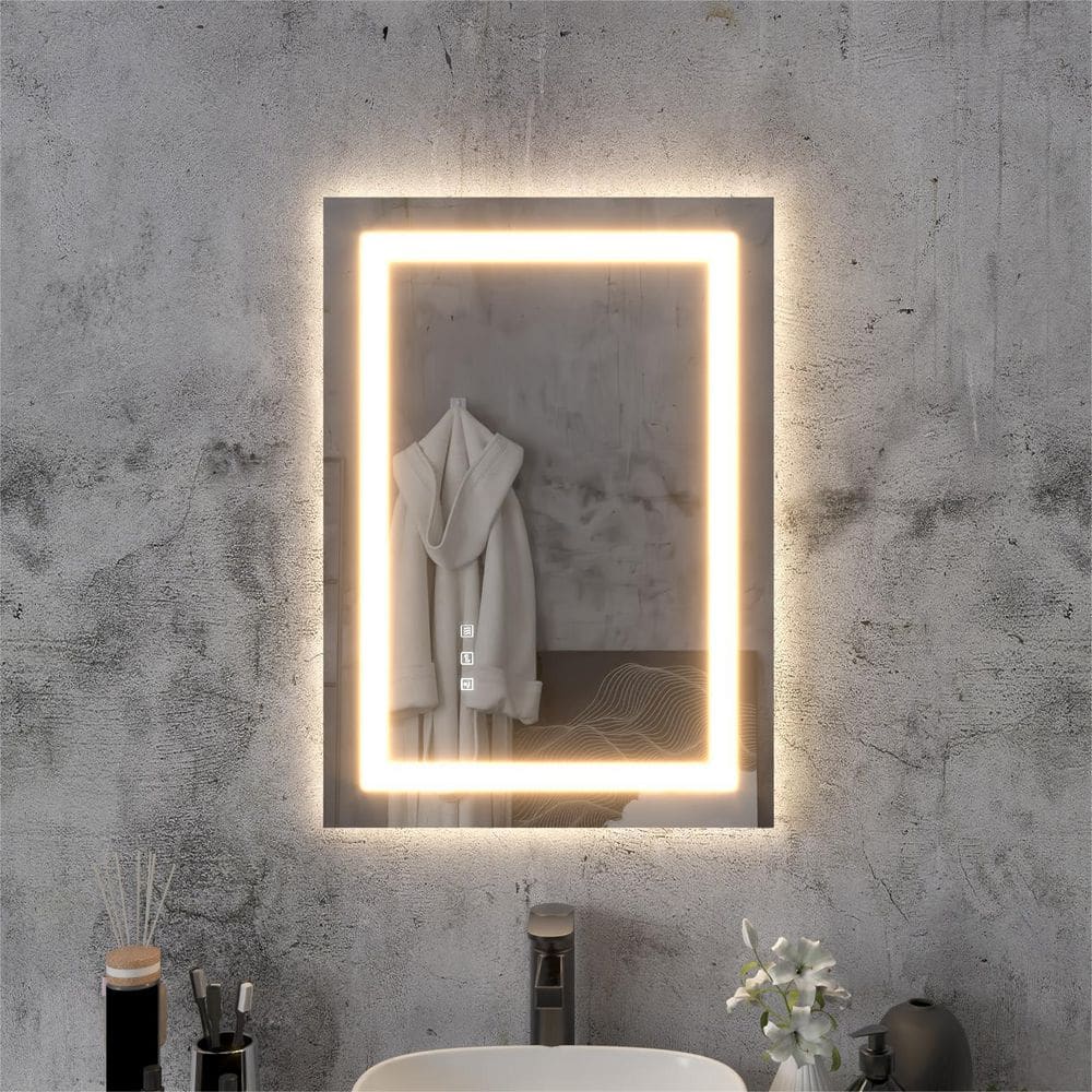 20 in. H x 28 in. W Rectangular Frameless LED Light Anti-Fog Wall Bathroom Vanity Mirror with Backlit and Front Light price history on PriceWatchPro