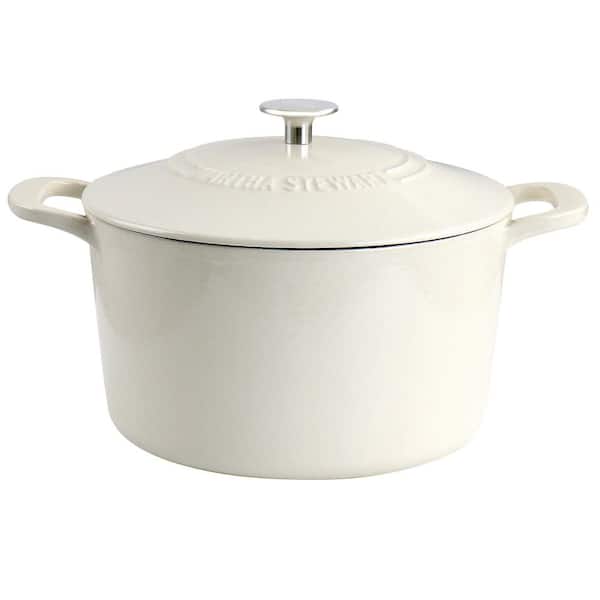 Tramontina Enameled Cast Iron 7-Quart Covered Round Dutch Oven (Oyster)