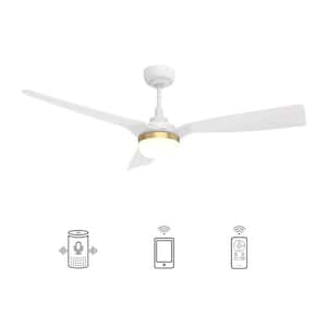 Striver 52 in. Integrated LED Indoor White Smart Ceiling Fan with Light and Remote, Works with Alexa and Google Home