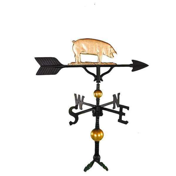 Montague Metal Products 32 in. Deluxe Gold Pig Weathervane
