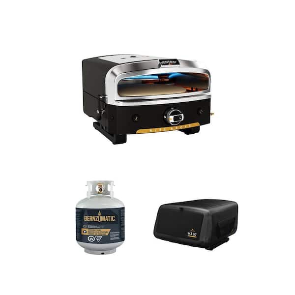 Versa 16 Dual-Burner Propane Pizza Oven with 20 lbs. Empty Tank and Pizza Oven Cover