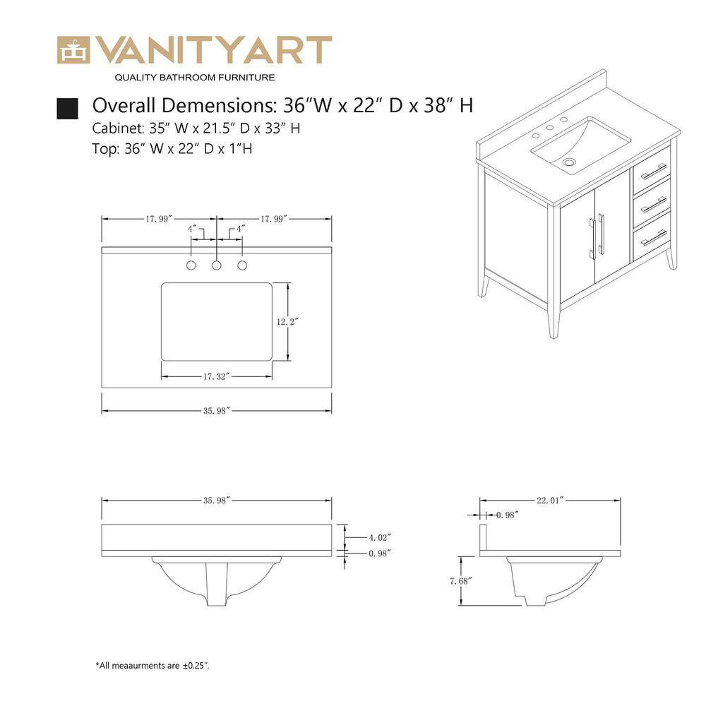 Cashmere Gray Poplar Wood Single Sink Bathroom Vanity with Engineered Marble Top