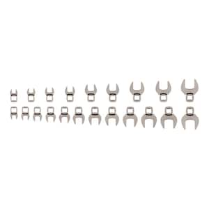 5/16-3/4 in., 8-19 mm 3/8 in. Drive Crowfoot Wrench Set (21-Piece)