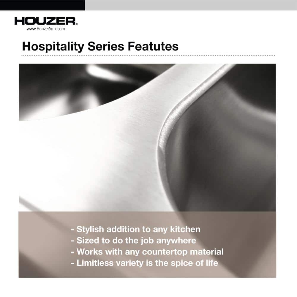 Houzer 23'' Stainless Steel Topmount Single Bowl Bar Sink