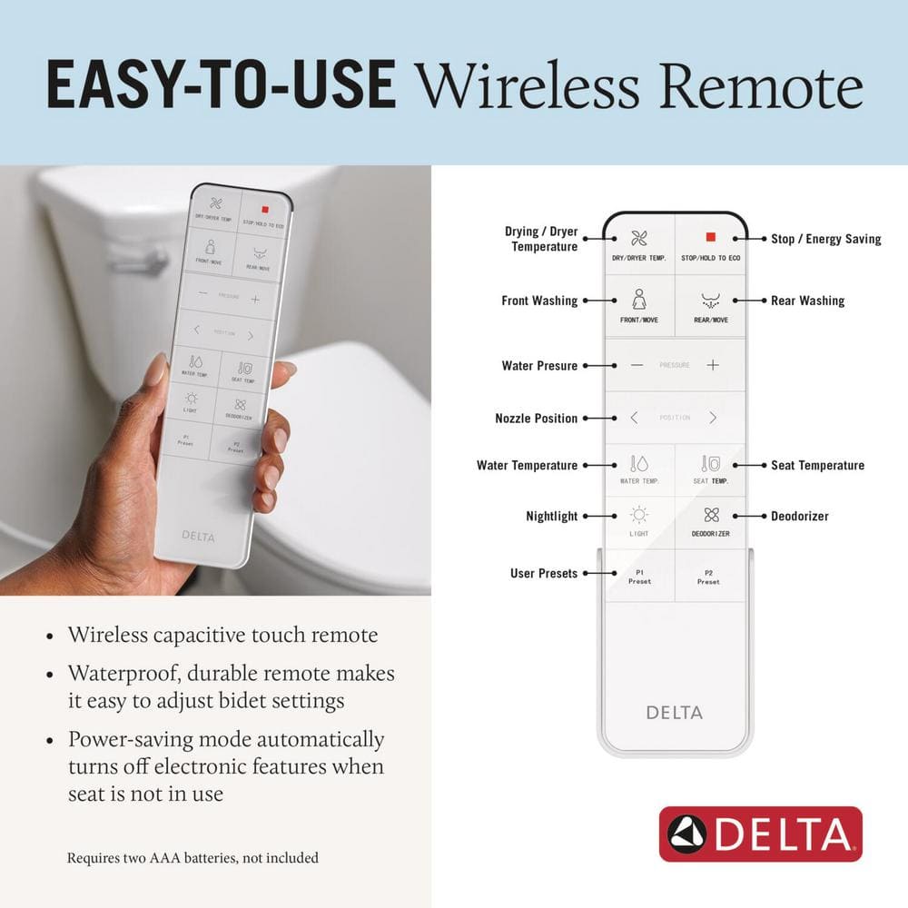 Refresh Ultimate White Elongated Electric Bidet Toilet Seat