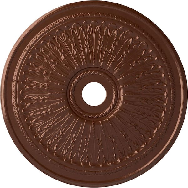 Ekena Millwork 1 in. x 29-1/8 in. x 29-1/8 in. Polyurethane Oakleaf Ceiling Medallion, Copper Penny