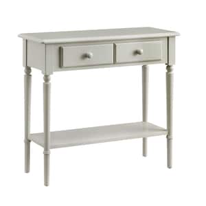 Coastal Notions 30 in. Silky Painted Greige Narrow Hall Stand/Sofa Table with Shelf