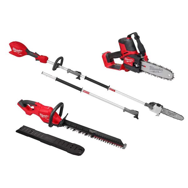 M18 FUEL 18V Brushless Cordless 8 in. HATCHET Pruning Saw w/ 24 in. Hedge Trimmer and 10 in. QUIK-LOK Pole Saw