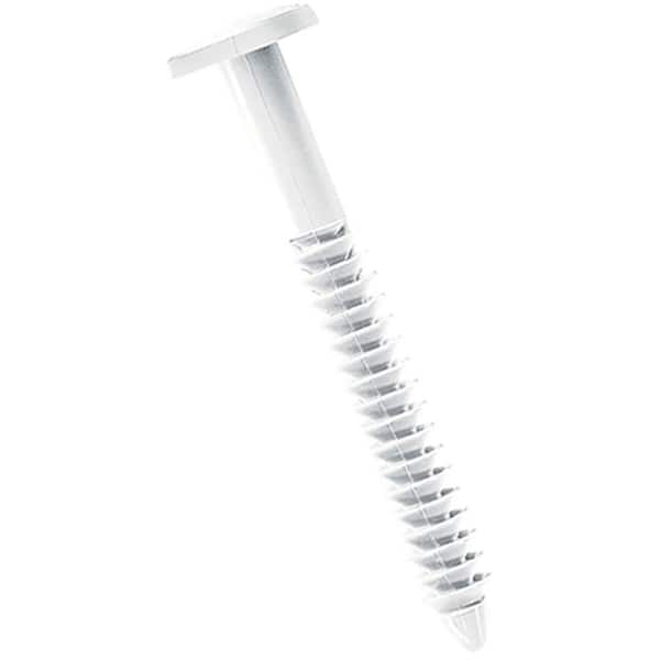 Ekena Millwork 3 in. White Lifetime Vinyl Shutter-Lok's Fasteners (8-Pack)