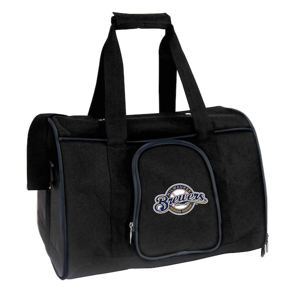 Denco MLB Milwaukee Brewers Pet Carrier Premium 16 in. Bag in Navy