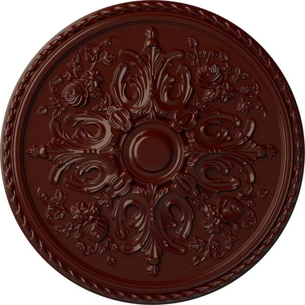 Ekena Millwork 32-5/8" x 2" Bradford Urethane Ceiling (Fits Canopies up to 6-5/8"), Brushed Mahogany