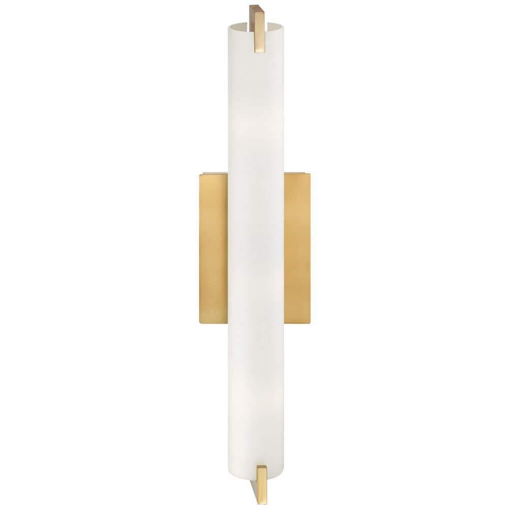 Honey Gold Etched Opal Glass 3-Light Wall Sconce