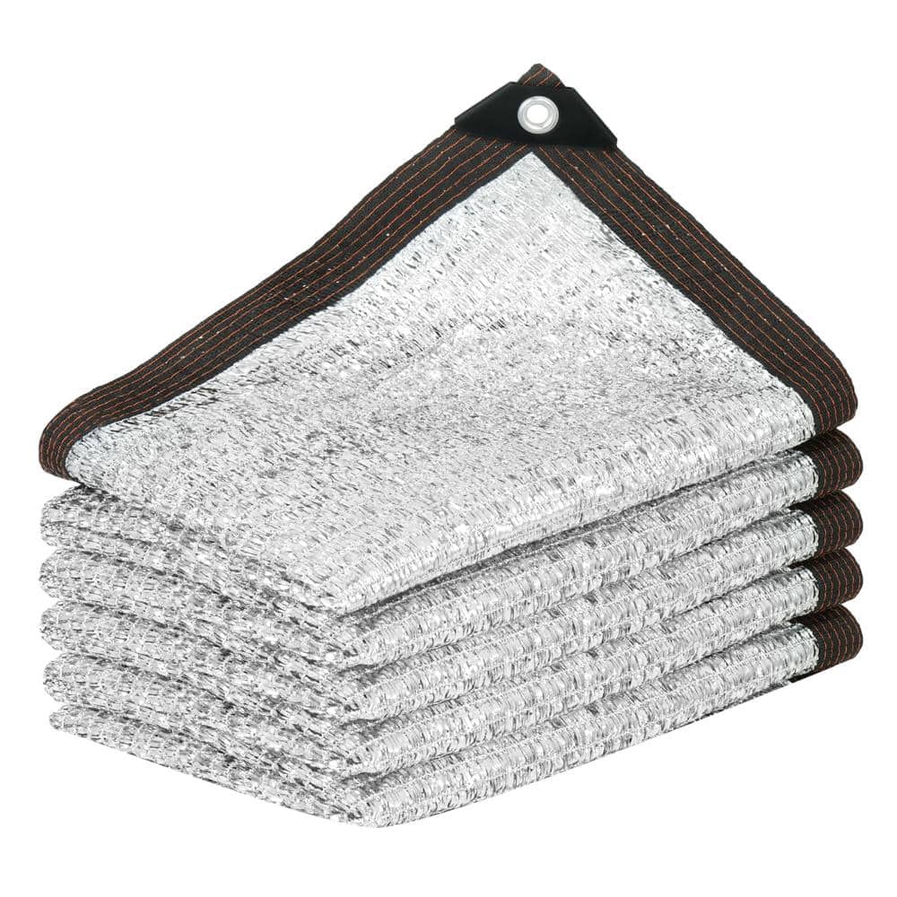 LOKWT 10x10 Ft Silver Aluminum Shade Cloth 80% Reflective Tarp