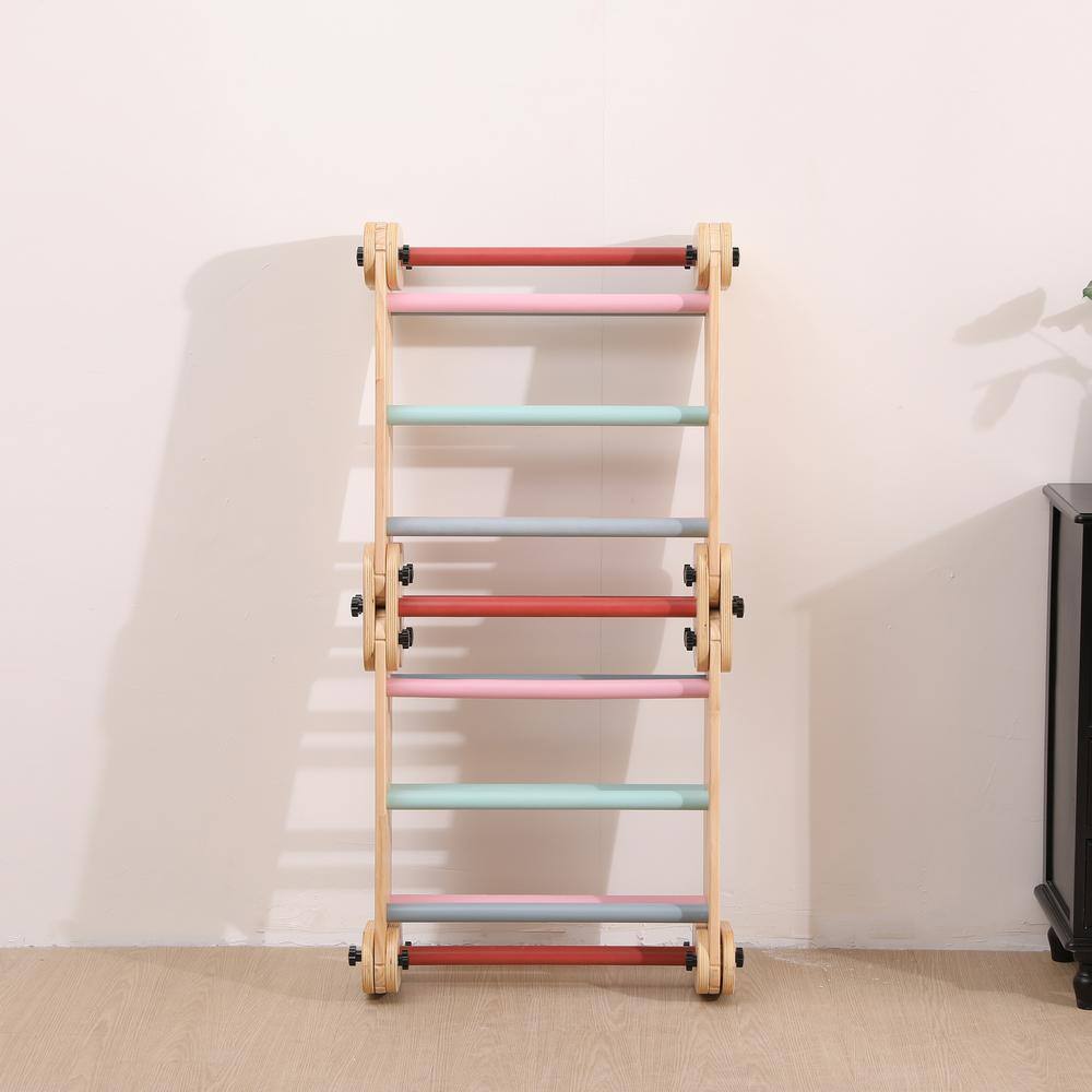 Colorful Wooden Indoor Climbing Tower with Slide