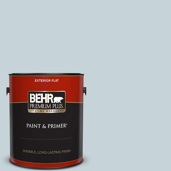 BEHR PREMIUM PLUS 1 gal. #PPL-73 Tranquil Sea Flat Exterior Paint & Primer