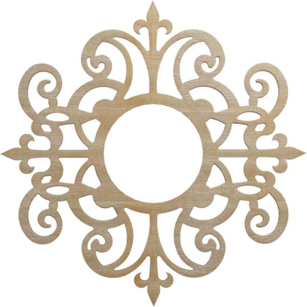 Ekena Millwork 24 in. x 7.75 in. x 0.25 in. Wood Medallion Moulding