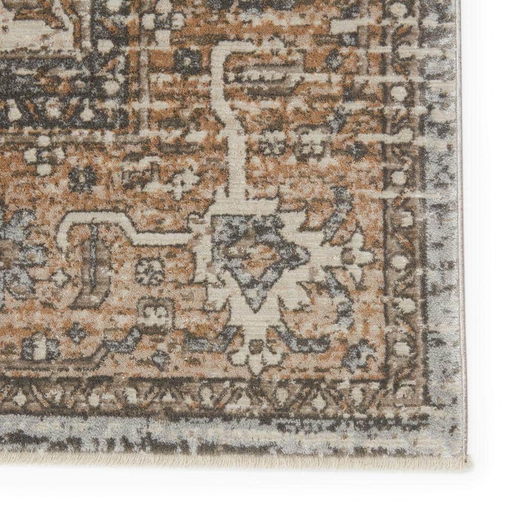 En Blanc Vintage-Inspired Medallion 9'x13' Gray Area Rug