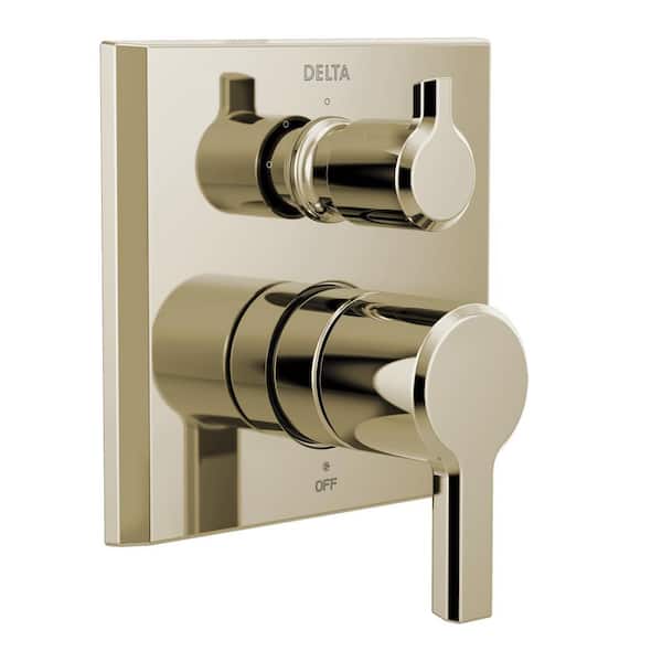 Delta Pivotal 2-Handle Wall-Mount 3-Setting Integrated Diverter Trim Kit in Polished Nickel (Valve not Included)
