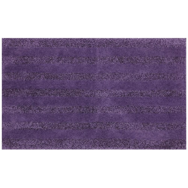 Mohawk Home Basic Stripe Twilight Purple 17 in. x 24 in. Nylon Machine Washable Bath Mat