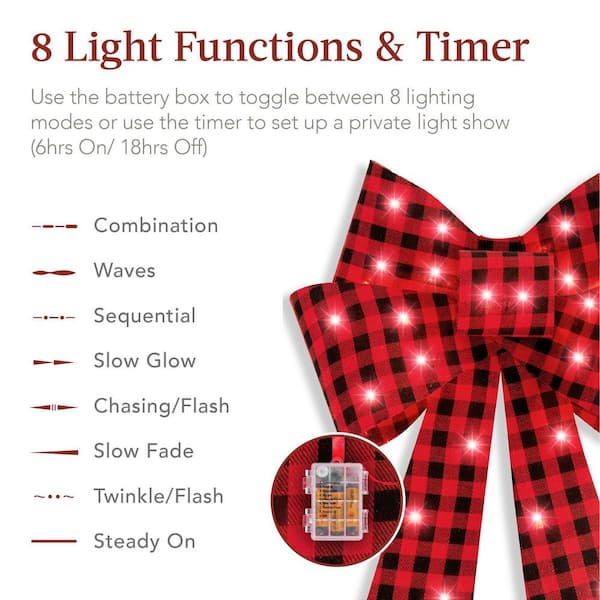 24 Light up Glowing Gift Bows, LED Bows for Gift Wrapping Gift Bows  Assortment