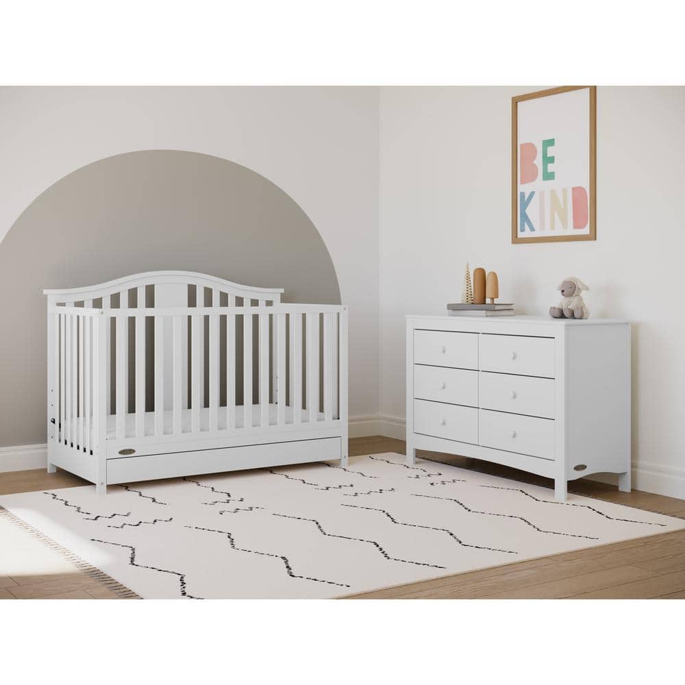 Noah White 6-Drawer GREENGUARD Certified Double Dresser