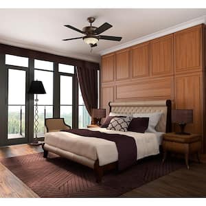 Italian Countryside 52 in. Indoor Cocoa Bronze Ceiling Fan with Light