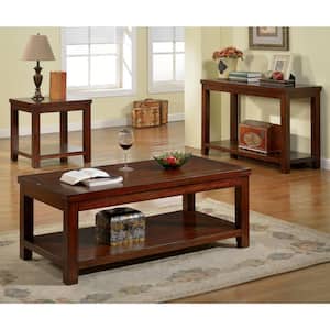 Liard 23.5 in. Dark Cherry Rectangle Wood End Table