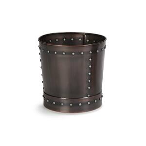 Unique 12 in. Steel Riveted Bronze Planter for Outdoor or Indoor Use, Garden, Deck, and Patio