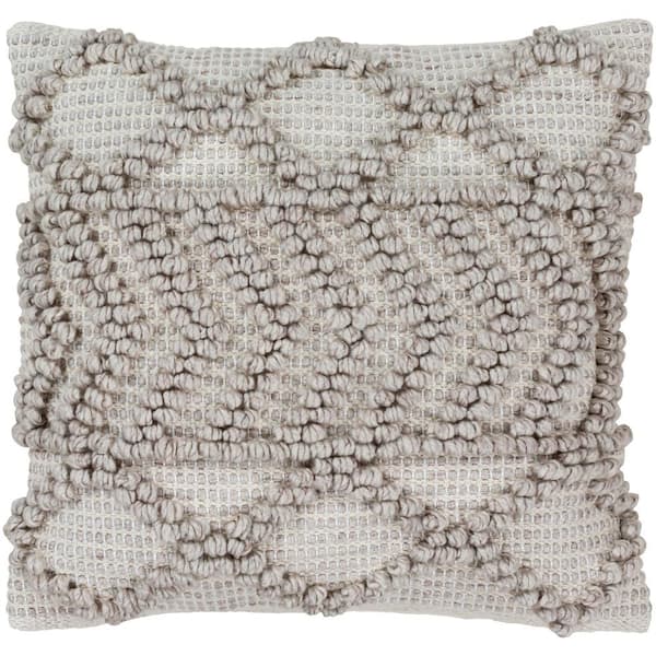 Artistic Weavers Kirkwall Gray Solid Textured Polyester 18 in. x 18 in. Throw Pillow