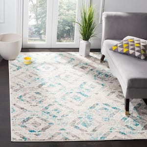 Skyler Ivory/Blue 6 ft. x 9 ft. Geometric Area Rug