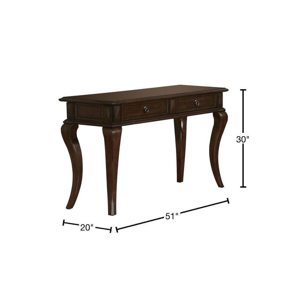 Walnut Brown Solid Wood and Metal 51'' Sofa Table with Storage
