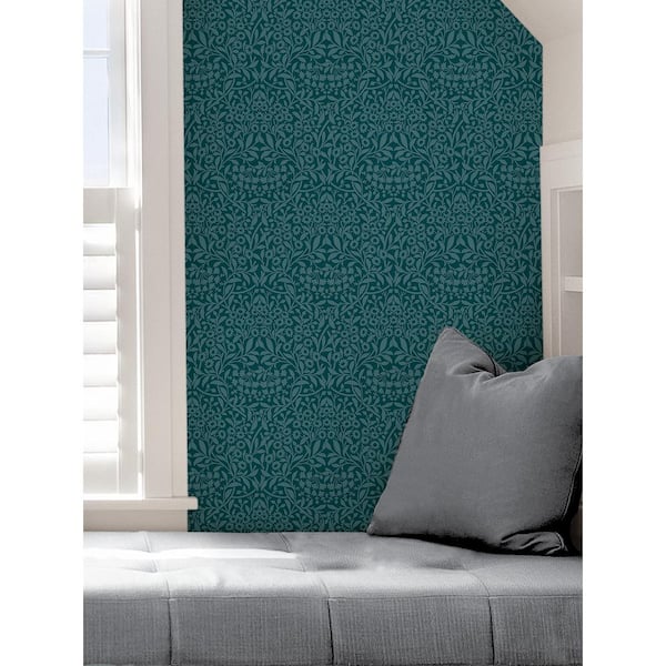 Roommates Cat Coquillette Eucalyptus Peel And Stick Wallpaper Teal  Target