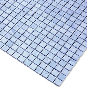 Skosh 11.6 in. x 11.6 in. Glossy Columbia Blue Glass Mosaic Wall and Floor Tile (18.69 sq. ft./case) (20-pack)