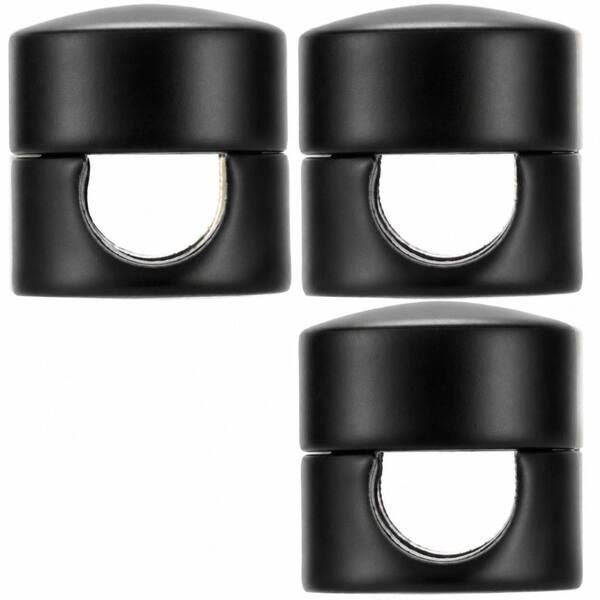 Matte Black Adhesive Cable Anchor Holders 3-Set Aluminum Cord Clips Wire Organizers for Desk Office Nightstand