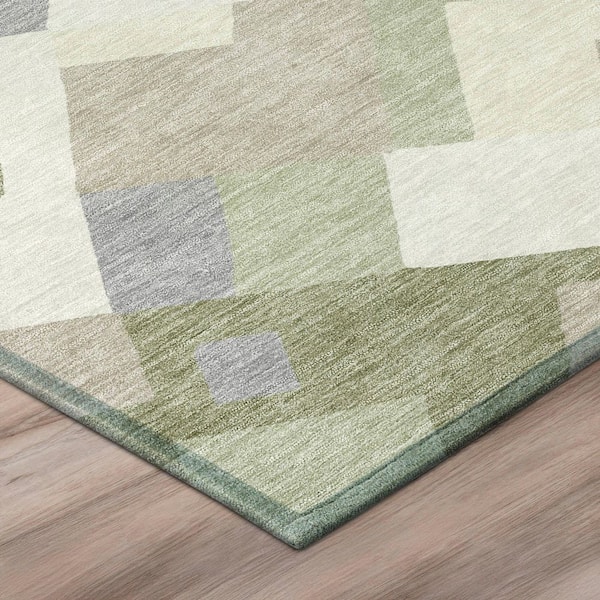 Chantille Machine Washable Indoor/Outdoor Abstract ACN2978 Celery 10 ft. x 14 ft. Area Rug