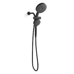 Viron 4-Spray 6 in. Dual Wall Mount Fixed and Handheld Shower Heads 1.75 GPM in Matte Black