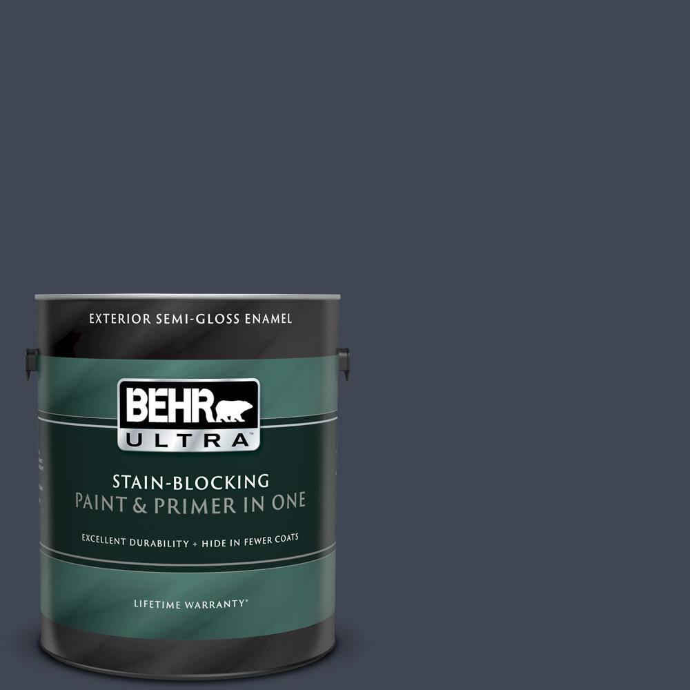 BEHR ULTRA 1 gal. PPU1420 Starless Night SemiGloss Enamel Exterior