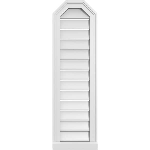 Ekena Millwork 12" x 40" Octagonal Top Surface Mount PVC Gable Vent: Functional with Brickmould Sill Frame