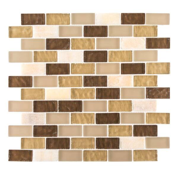 Jeffrey Court Roma Linea 12 in. x 12 in. x 8 mm Glass Onyx Mosaic Wall Tile
