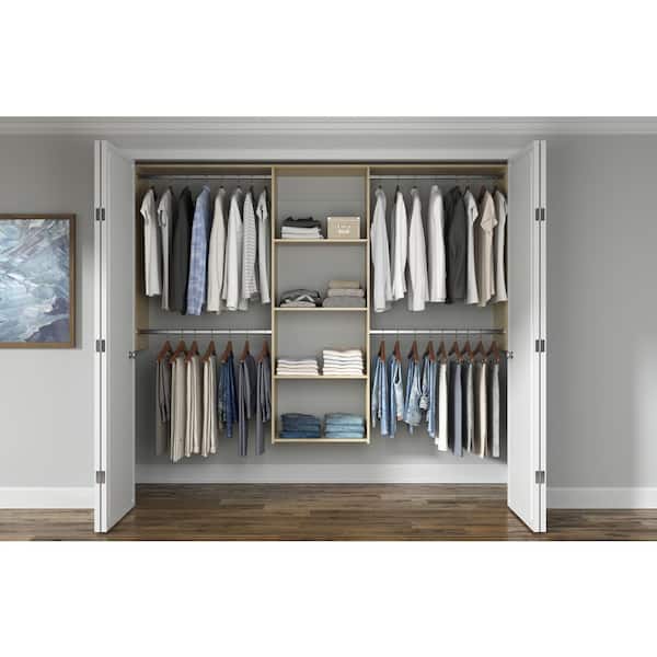 Essential Plus 60 in. W - 96 in. W Harvest Grain Wood Closet System