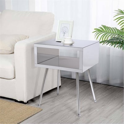 Stainless Steel Nightstands Bedroom Furniture The Home Depot