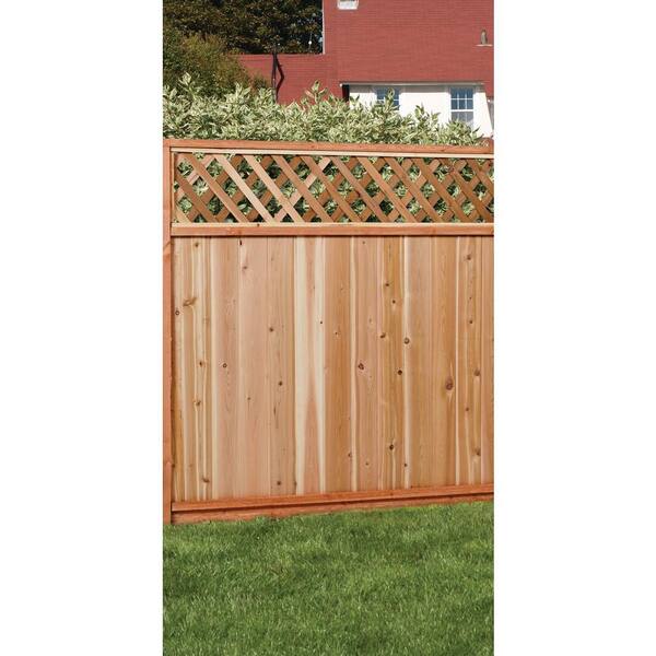 6 Ft X 8 Ft Premium Cedar Lattice Top Fence Panel With Stained Spf Frame Actual Size 68 3 8 In H X 96 In W 6x8ltp The Home Depot 6 Ft X 8 Ft Premium Cedar Lattice Top Fence Panel With Stained Spf Frame Actual Size 68 3 8 In H X 96 In W 6x8ltp The Home Depot