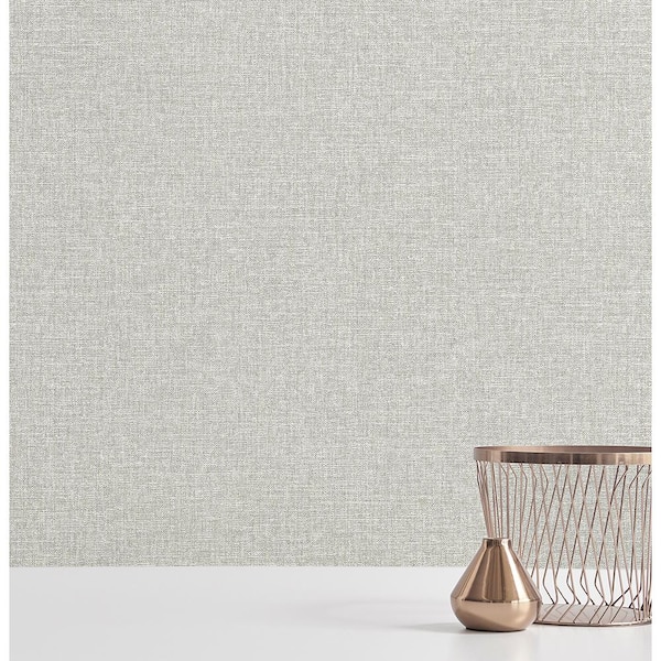 A-Street Prints Chiniile Grey Linen Texture Wallpaper