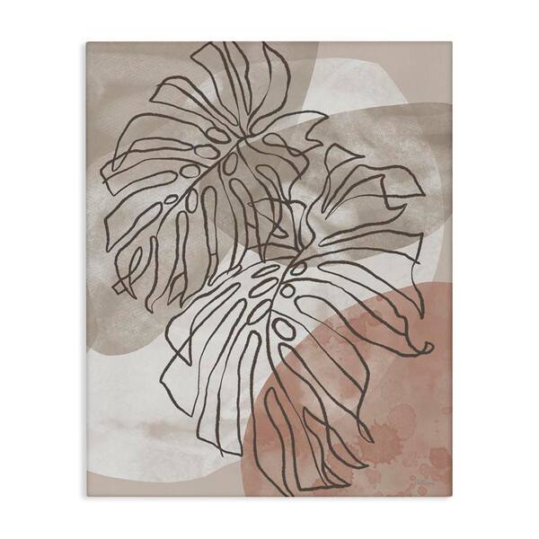 Stupell Industries Leaf Outlines in Earth Tones by Cat Thurman Designs Unframed Abstract Graphic Art Print 30 in. x 24 in.