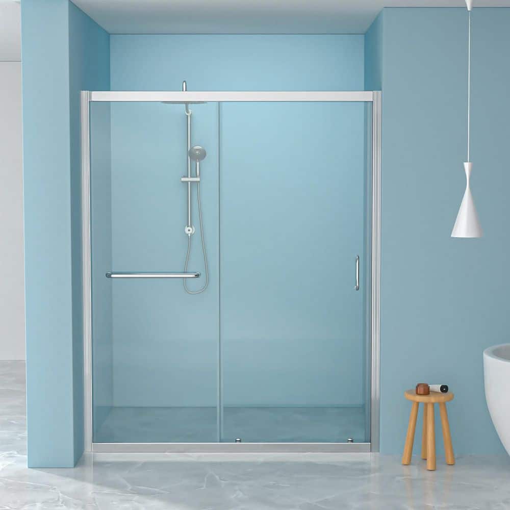 48 in. W x 72 in. H Single Sliding Framed Shower Door in Chrome Finish with Clear Glass price history on PriceWatchPro