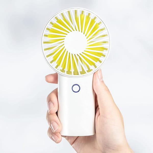 JISULIFE 6 in. 3 Speeds Personal Fan in White with USB Rechargeable