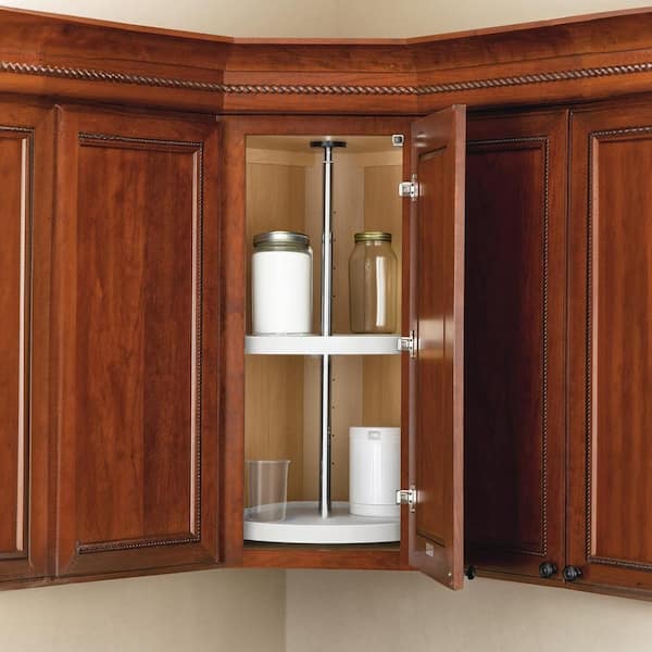 2-Shelf White 20 in. Lazy Susan Full Circle Polymer