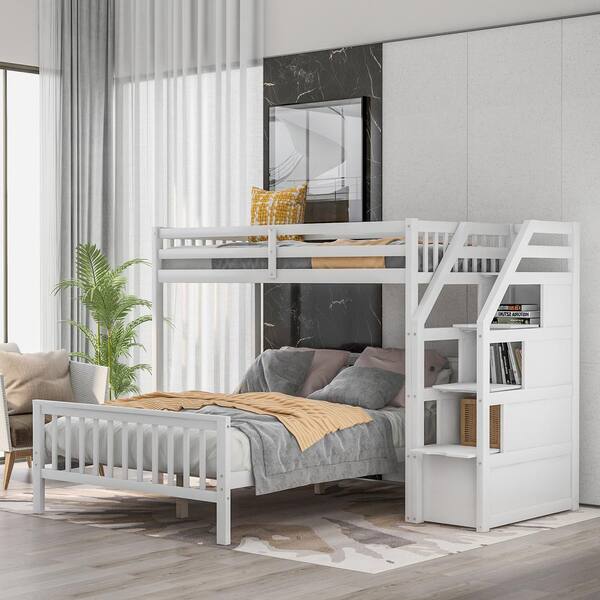 White Twin Over Full Loft Bed, Twin Over Full Loft Bunk Bed Plans